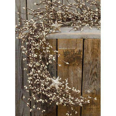 Platinum Pip Garland w/Stars - The Fox Decor